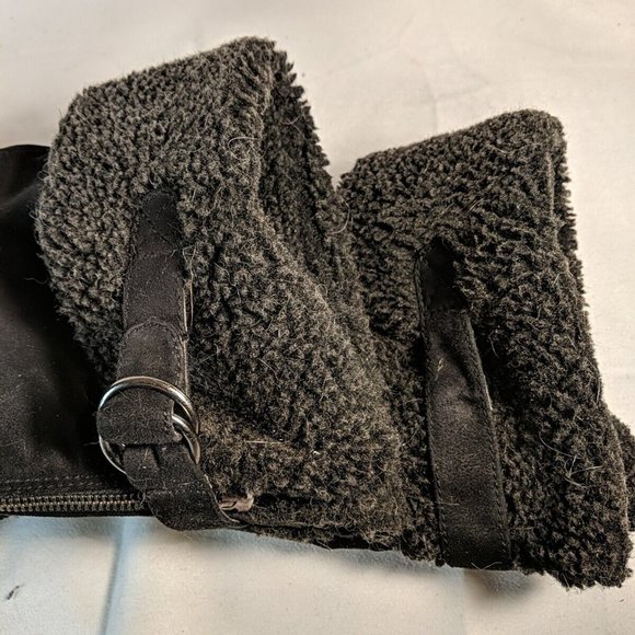 Aldo Faux Suede Black Winter Boots Heel Platform Wedge Grip Tread Women's 9.5 40 - Picture 9 of 11